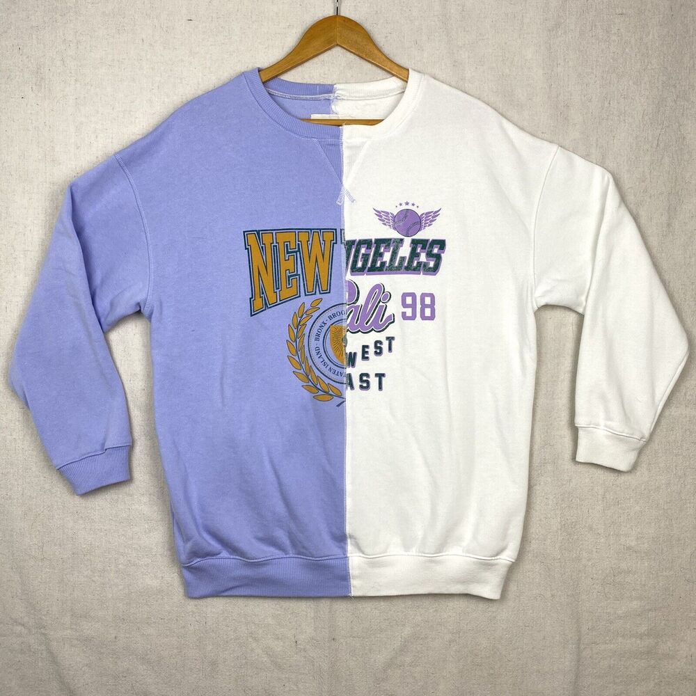 Aeropastale New york Los Angeles Spliced Oversized Crew Sweatshirt Small
